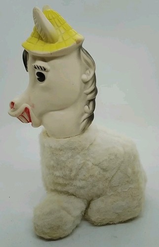 vtg Gloria Toy plush stuffed 9" Horse or Donkey w/rubber face & hat Super Sweet! - Picture 7 of 14