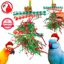 1040X Christmas Foraging Star Shred Bird Toy parrot cage toys cockatiel conure