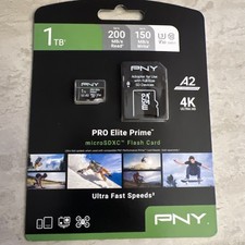 1TB PRO Elite Prime C10 U3 V30 A2 microSDXC Flash Memory Card Ultra-Fast Speeds