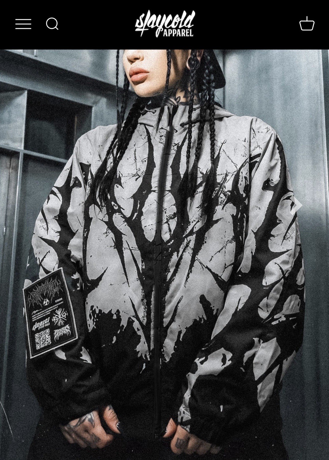 STAY COLD APPAREL CHROME SCARS (3M REFLECTIVE) - WINDBREAKER JACKET LARGE - second product detail image