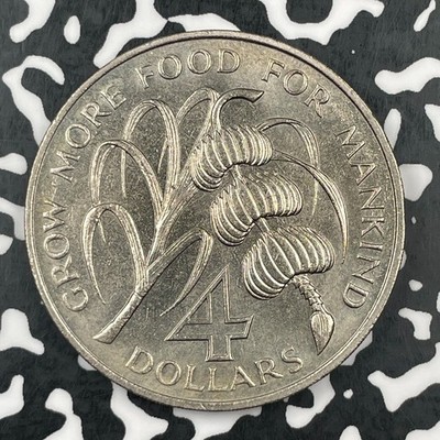 1970 St. Lucia $4 Dollars Lot#F6939 High Grade! Beautiful! F.A.O.