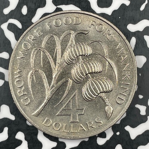1970 St. Lucia $4 Dollars Lot#F6939 High Grade! Beautiful! F.A.O.