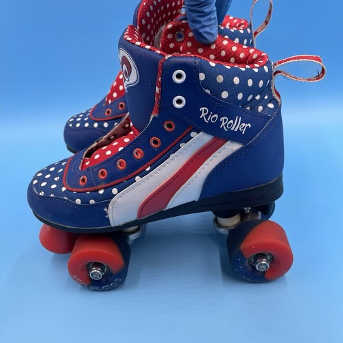 Pattini quad a pois SFR Rio Roller 'Jive' retrò rari - UK 4 / EU 37 *NO LACCI* - Foto 4 di 14