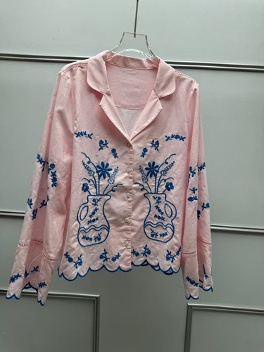 Camisa Sissel Edelbo Elegante Francesa Dos Piezas Verano Retro Ondulada + Pantalones Cortos Casuales - Imagen 9 de 24