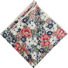 Floral Cotton Pocket Squares for Men Wedding Suit Jacket Handkerchiefs