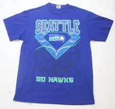 Large Shaka Wear Seattle Seahawks Blue Short Sleeve Graphic Tee T-Shirt Top WW2