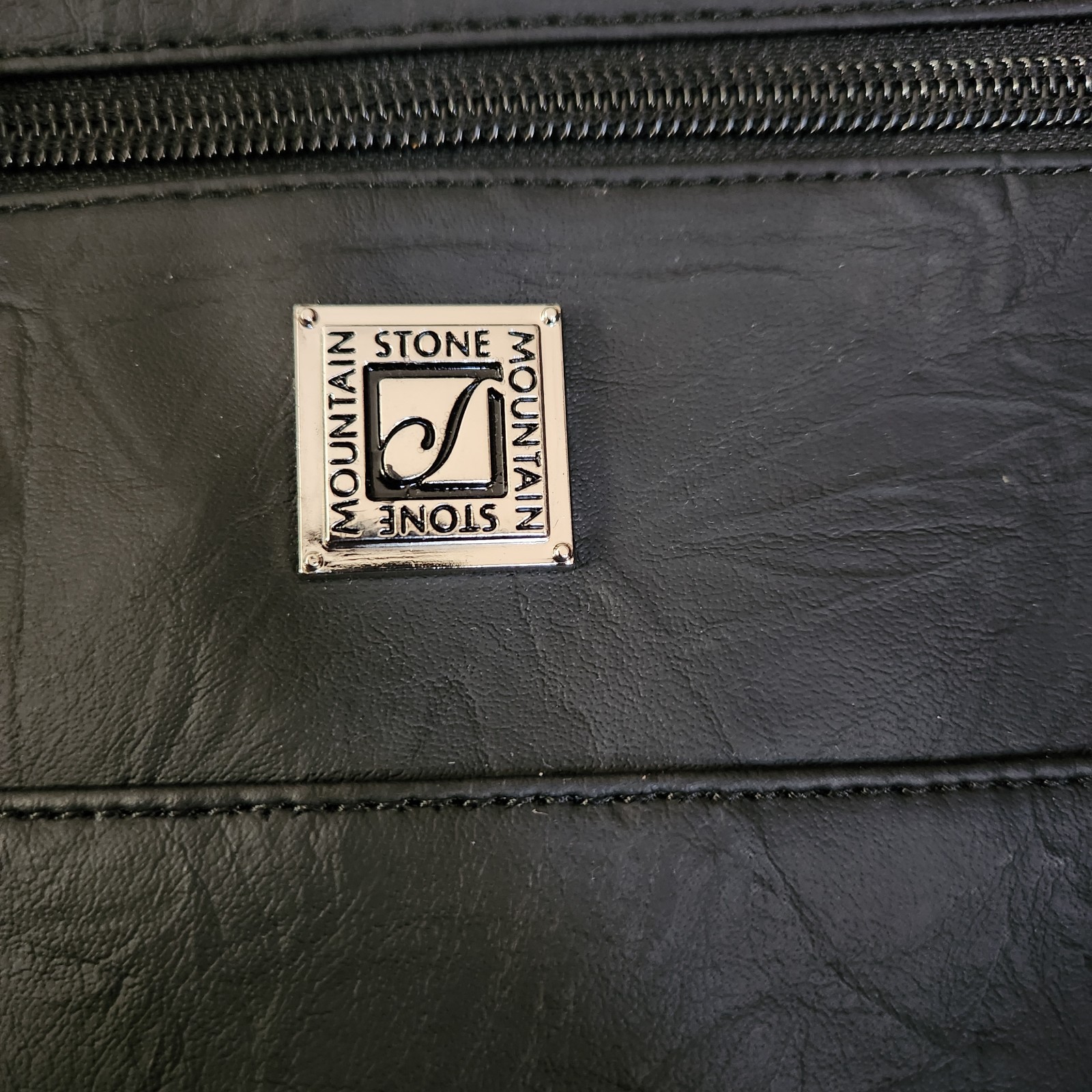 Stone Mountain Black Handbag Purse 3 Carrying Options NWT Bonded Leather
