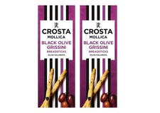 Crosta & Mollica Black Olive Grissini Breadsticks 140g,Vegans,Pack Of 2