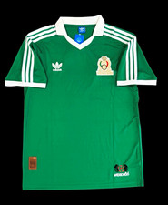 Hugo Sánchez #9 Mexico 1986 Retro Jersey Green Adidas Original Version Large