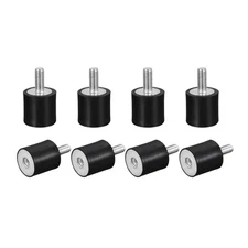 8pcs Rubber Mounts M4 Male/Female Vibration Isolator Shock Absorber D15mmxH15mm