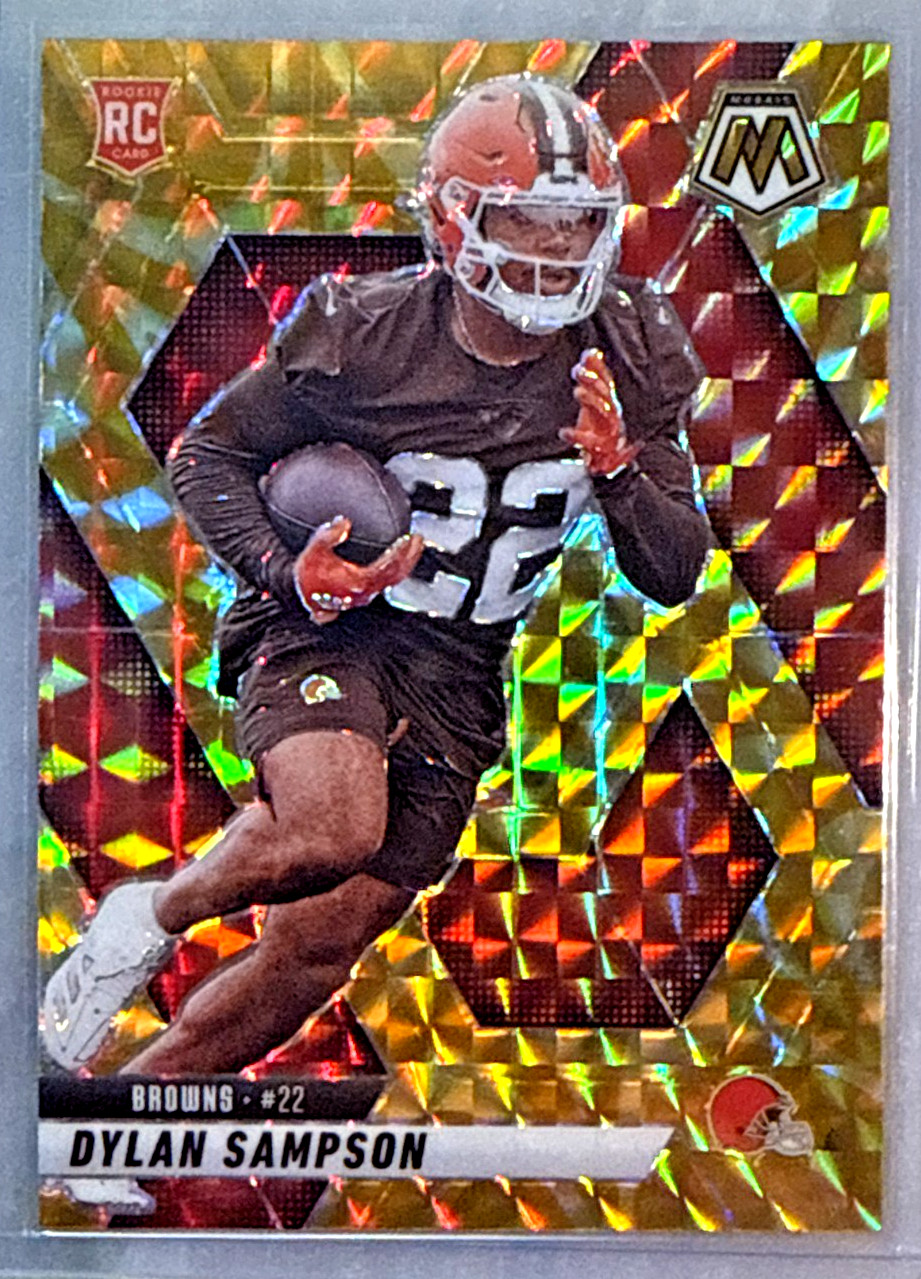 Dylan Sampson 2025 Panini Mosaic Reactive Yellow Prizm Rookie Card-#355 Browns