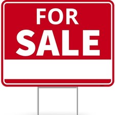 1 PC For Sale Yard Sign with Stake 17" x 13" Double Sided Corrugated Plastic