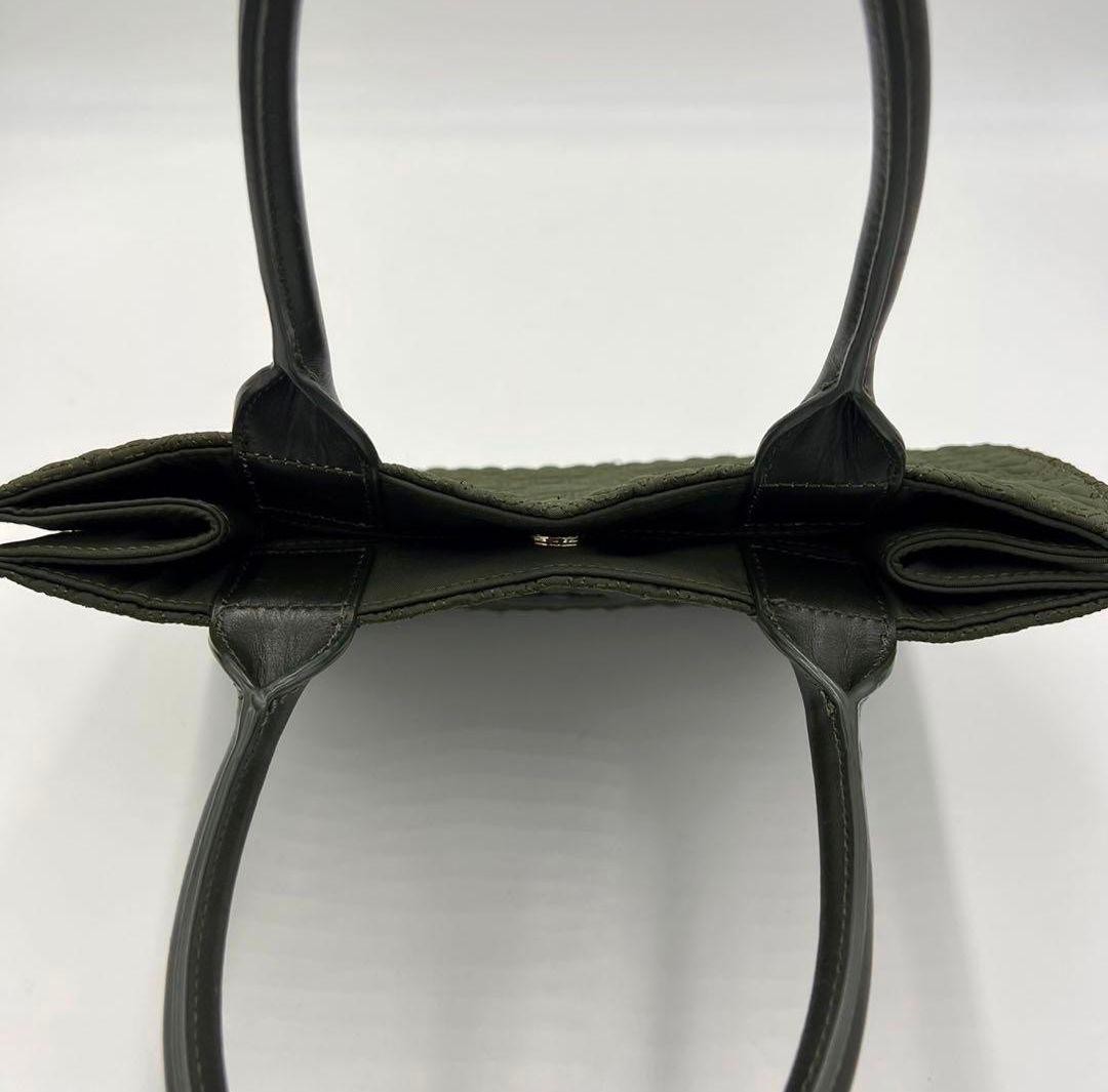 Tory Burch ELLA  Tote Handbag Nylon Leather Moss Green Women's From Japan thumbnail 24