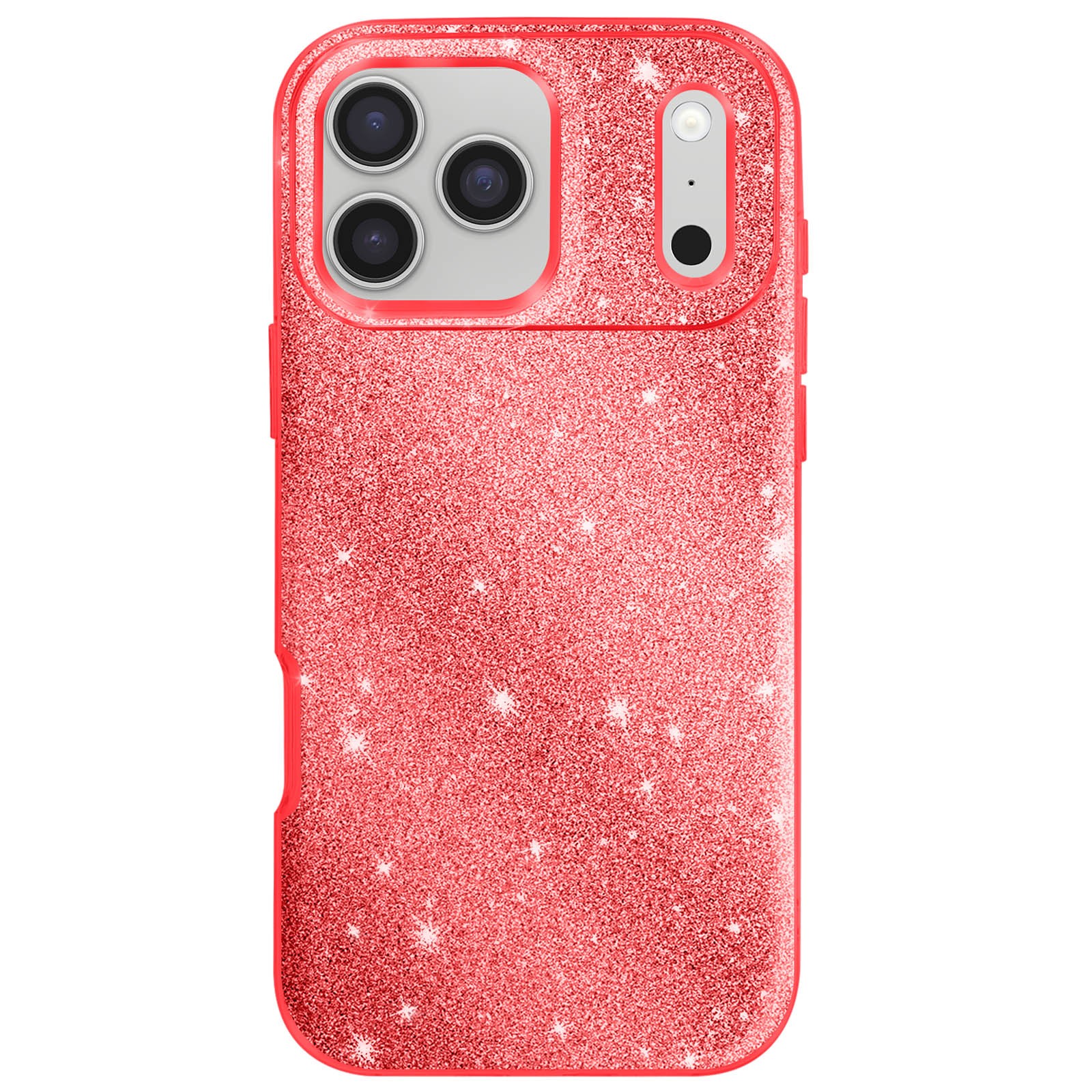Coque iPhone 17 Pro Max Rouge Pailletée Avizar - Idéale en Soirée comme au Bureau