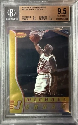 1996-97 BOWMAN’S BEST MICHAEL JORDAN CHROME CARD #80 *GRADED BGS GEM MINT 9.5!