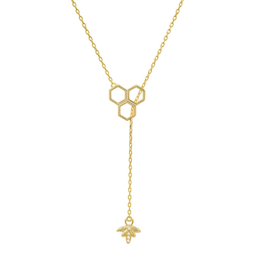 Ожерелье-лариат в виде пчелиных сот от Кайли Харпер из 14-каратного золота поверх серебряного 11690₽