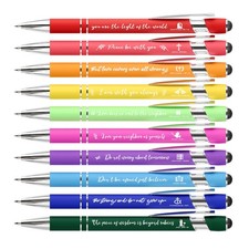 Christian Pens with Stylus Tips Bible Verse Inspirational Pens Ballpoint Smoo...