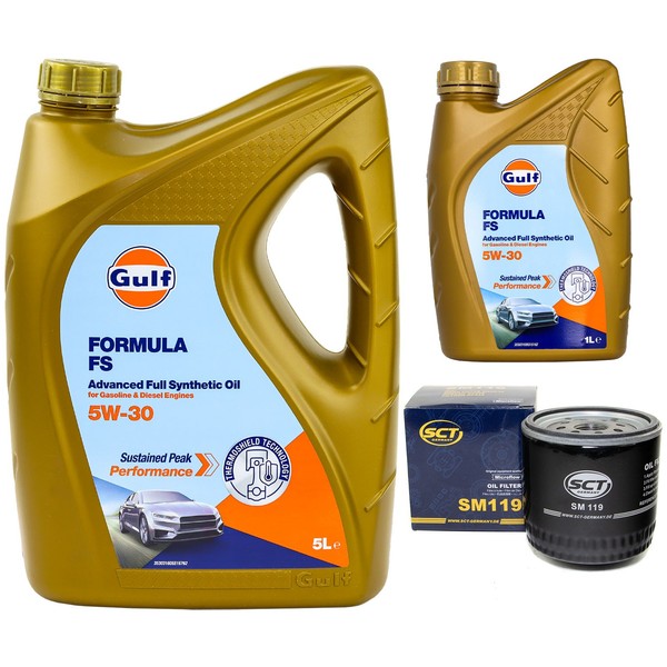 MotoröL Set Gulf Formula FS 5W-30 6 Liter + ÖLfilter FüR Ford Tourneo Transit-image