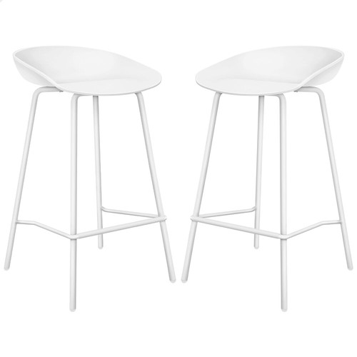 ALFORDSON 2x Kitchen Bar Stools Bar Stool Counter Chairs Metal White Finn - Picture 12 of 12
