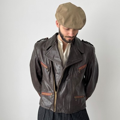 1950s Vintage Post WW2 Era German 'BWS' Motorcycle Brown Leather