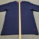 Polo Ralph Lauren Shirt Mens Large Navy Henley Thermal Waffle Knit Pajama Lounge
