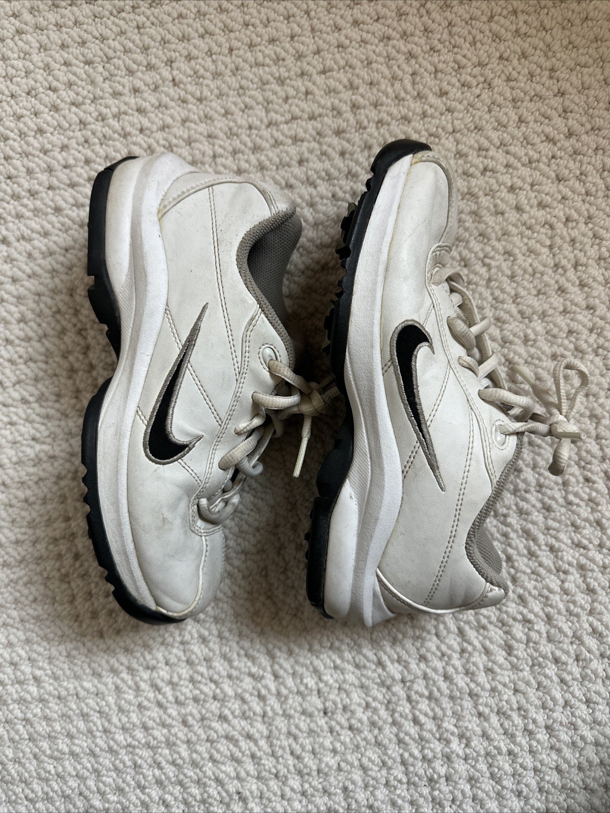 Cleats Size 1.5 White Black Lace Up