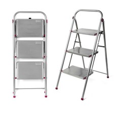 Kleeneze Folding Ladder 3 Step Easy Reach DIY Cleaning Heavy Duty Non-Slip Feet