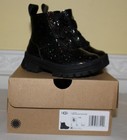 INFANT TODDLER Girl UGG Ashton Lace Up Black GLITTER Combat BOOTS Size 6