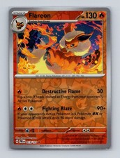 Flareon 013 2025 Pokemon Prismatic Evolutions Reverse Holo Rare Card NM+ (a)