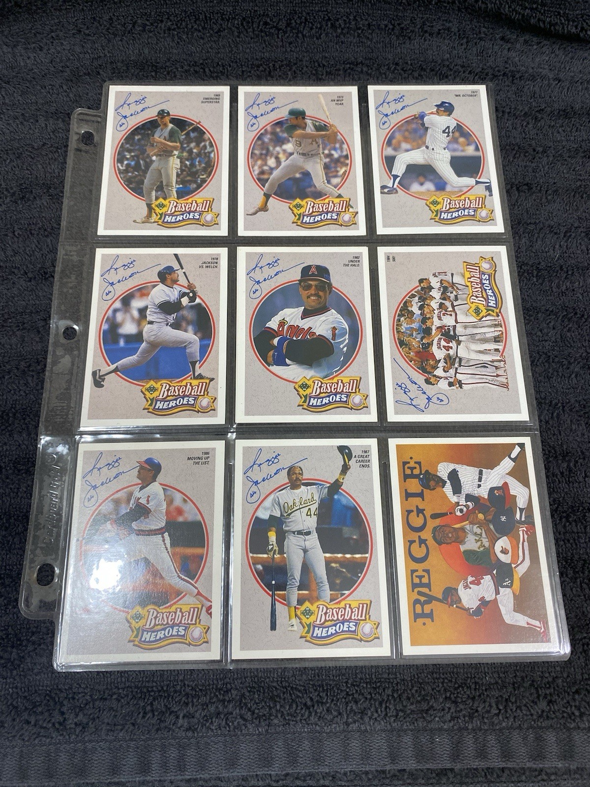 Reggie Jackson Baseball Heroes 1990 Upper Deck Complete Set With Header Card