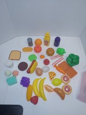 Pretend Play Food Lot 37 Pieces Fruit, Vegetables, Juice, Bacon, Eggs, Pizza  