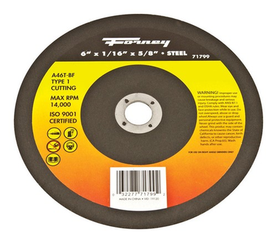 #ad #ad Forney 71799 Aluminum Oxide 10185 rpm 6 in. Cut Off Wheel 1 16 in. Thick $9.26
