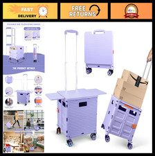 Foldable Utility Cart - Portable Rolling Crate with Magnetic Lid, 360 Wheels, 1