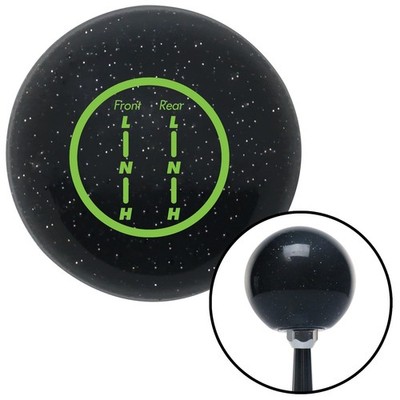 Green Transfer Case #7 Black Metal Flake Shift Knob w/ M16x1.5 Insert Shifter