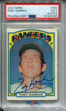 Toby Harrah SIGNED 1972 TOPPS RC #104 PSA 3 DNA 9 Auto Texas RANGERS AUTOGRAPED