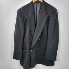 VTG PIERRE CARDIN man In Wool Black Double breasted Woven Wool Blazer NO SIZE 