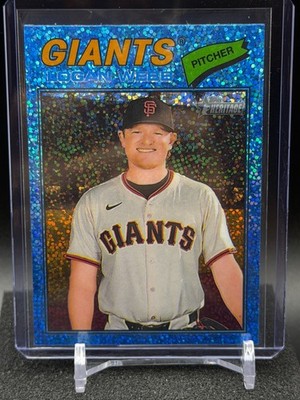 Logan Webb 2026 Topps Heritage Chrome Light Blue Sparkle #82- Giants