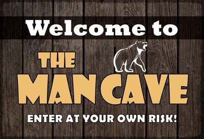 mrdeco Blechschild 12x18cm gewölbt Welcome to The Man Cave Spruch Sprüche
