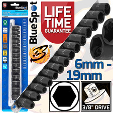 3/8"Inch Drive IMPACT Socket Set Shallow Impact Sockets 6mm - 19mm 6PT 14 Piece