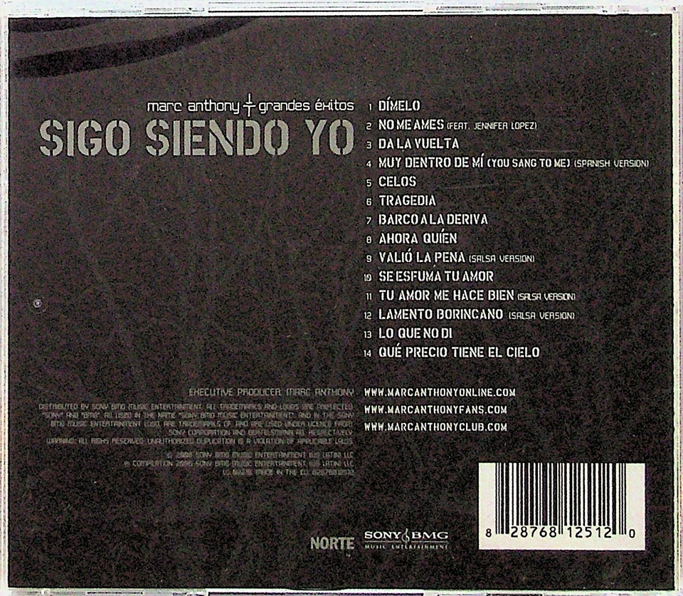 Marc Anthony -Sigo Siendo Yo -Greatest Hits CD -NEW (Best Of) Latin Pop - Image 2 of 2