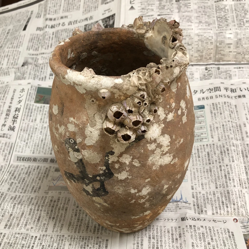 TAKOTSUBO Trampa Pulpo Cerámica Japonesa De Colección Con Ornamento de Barnacles Interior Foto 3 de 4