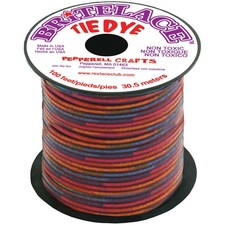 Pepperell RBS33-5011 Rexlace Plastic Lacing .0938"X33yd-Red Tie Dye 6Pk 