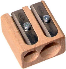 Wood 2-Hole Steel Blade Pencil Sharpener, Colors Vary
