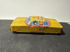 Vintage 1950's NT 3.5   Litho Tin Toy Car Yellow Taxi 290 Nakamura Japan
