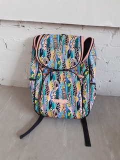 Large Smiggle Backpack Colourful Animal Stripe Theme School Bag (H18)