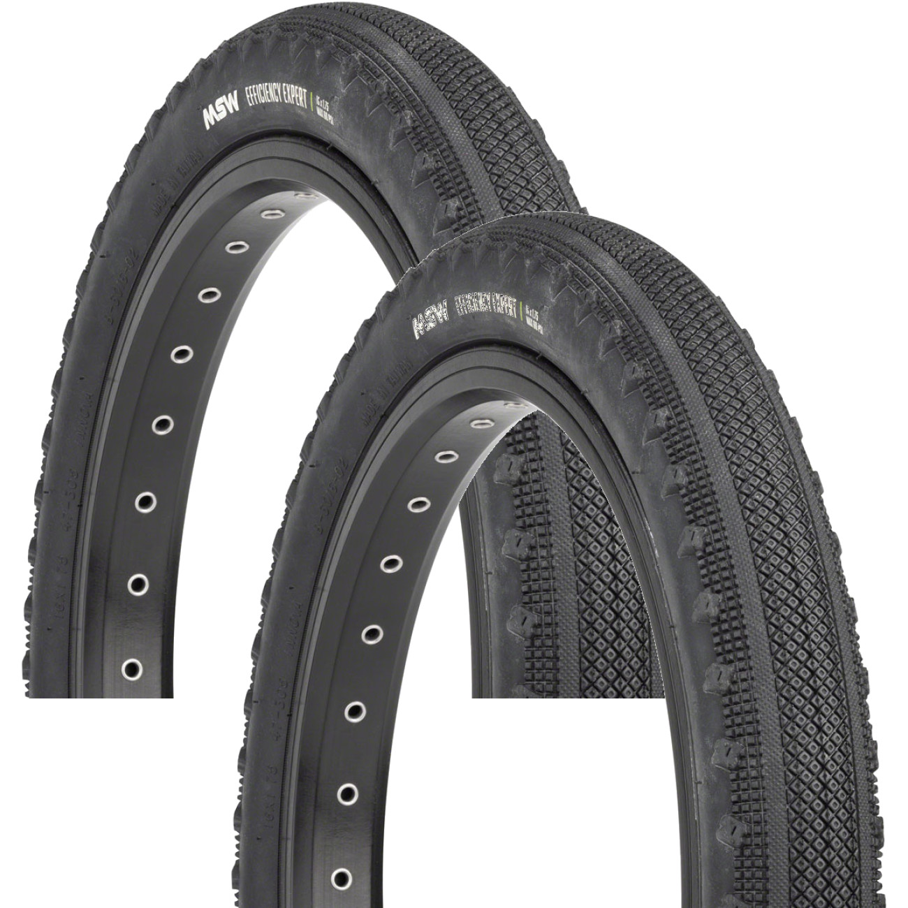 Pack of 2 MSW Efficiency Expert Tire - 16 x 175 Black Rigid Wire Bead 33tpi 8590₽