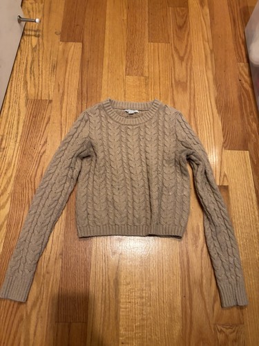 American Eagle Biege Long Sleeve Cable Knit Sweater - Size XS -