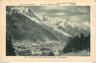 Old postcard - 74 - Chamonix - Mont Blanc - general view - postcard - see
