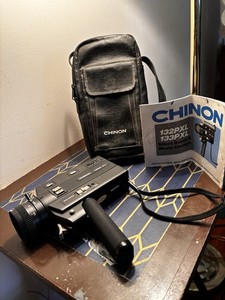 Vintage Chinon 133 PXL Silent Super 8 Movie Camera w/ Case & Manual Powers On