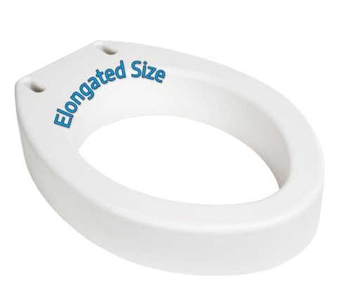 Essential Medical Supply Toilet Seat Riser, Elongated, 19.5 x 14 x 3.5 Inch